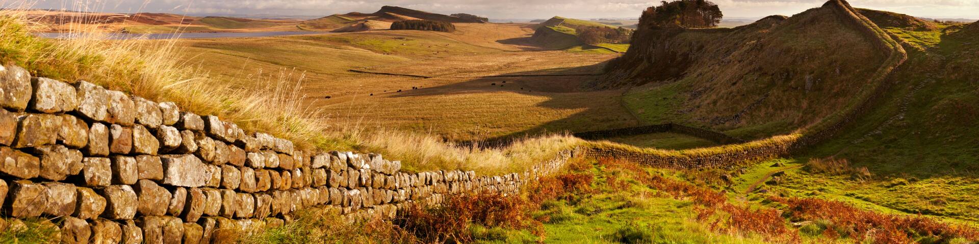 Hadrian's Wall, near Housesteads Fort in early morning light