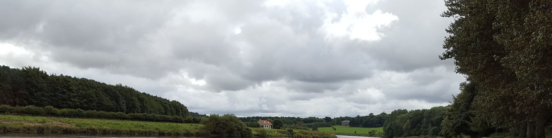Salmon fishing on the river Tweed, beautiful stretch of river â€