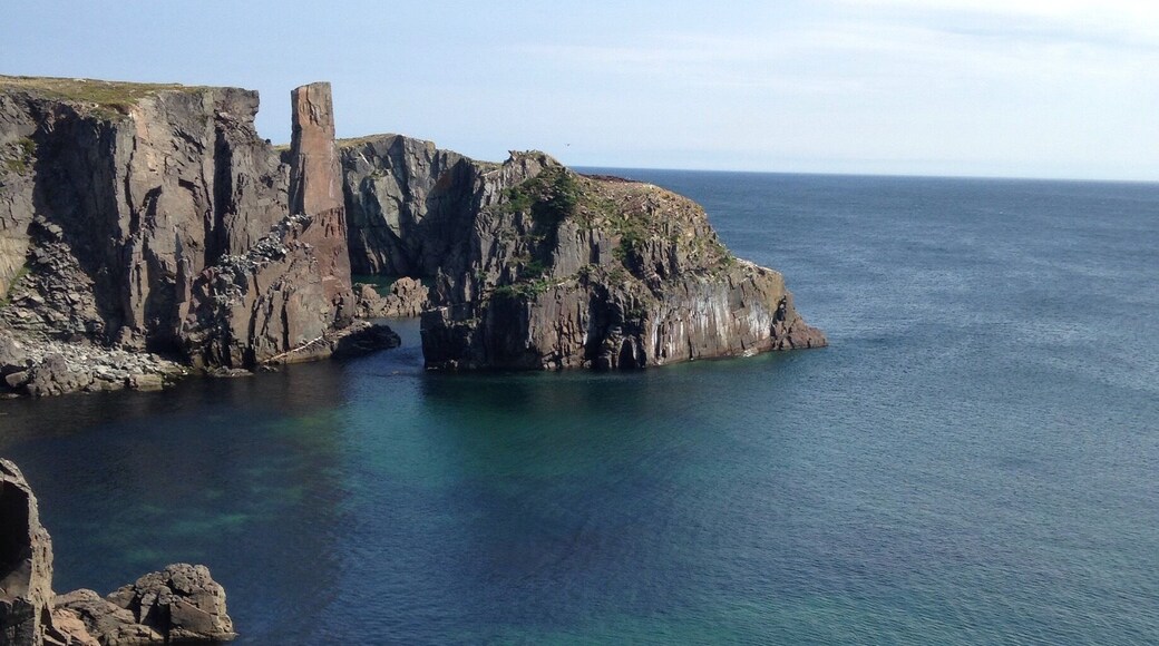 Rocks on blue and green
