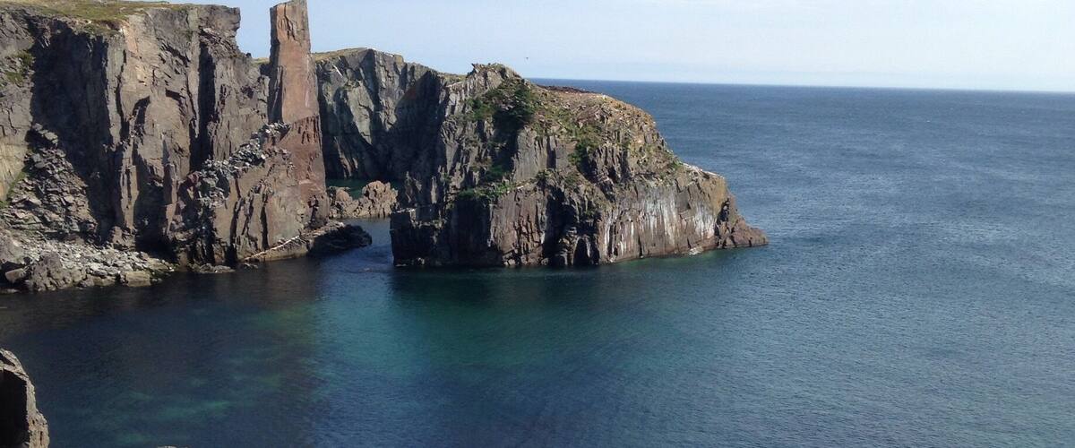 Rocks on blue and green