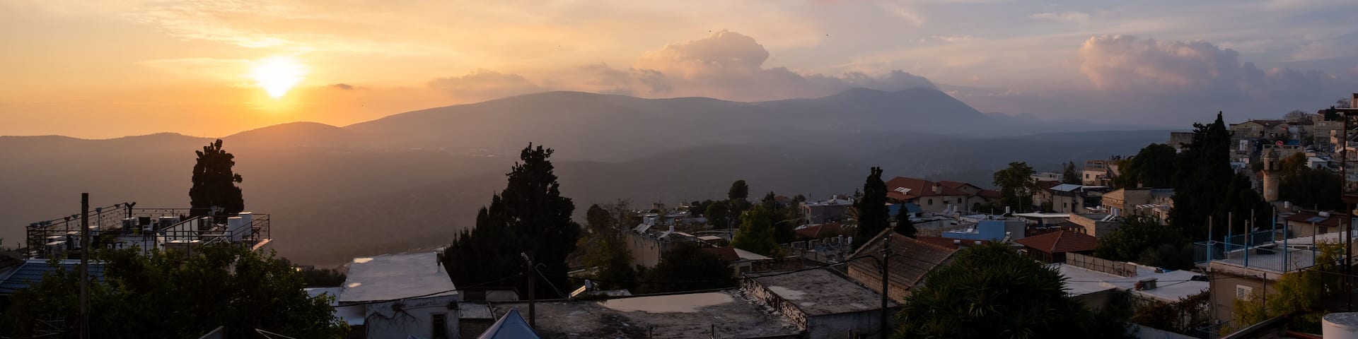 Amazing sunset at Safed, the city at Northern district
