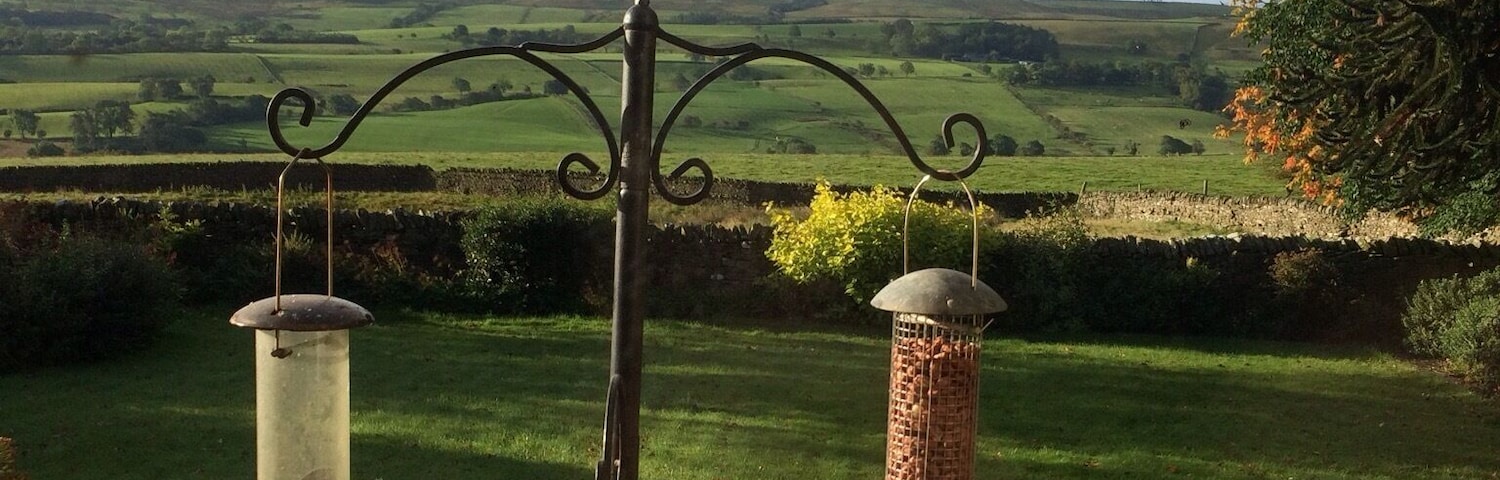 Wonderful views from our breakfast table, looking out onto farming land, Frosterly, County Durham.