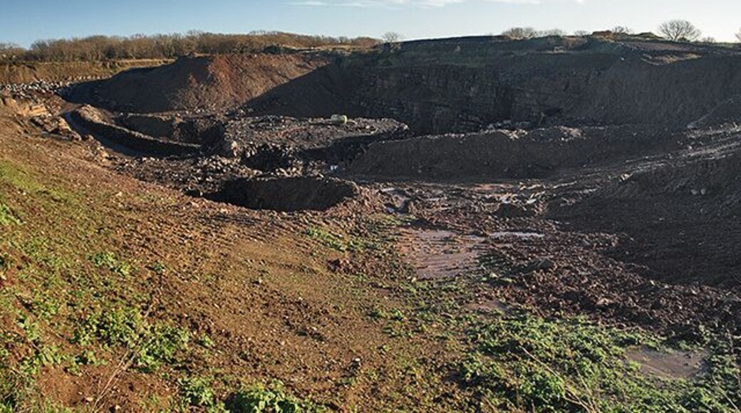 Disused quarry at Billown Looks as if it's being filled in.
