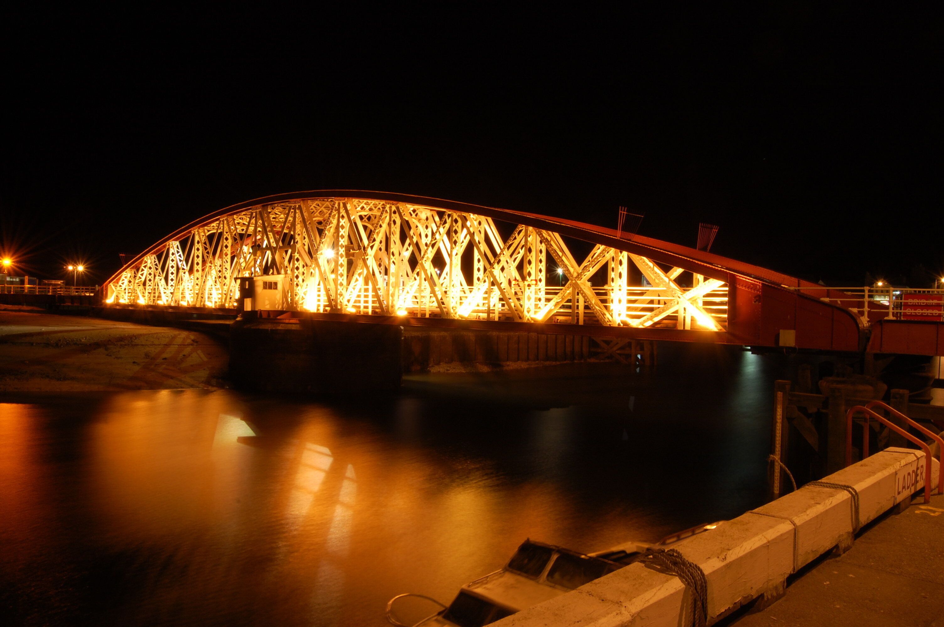 Ramsey Swingbridge at Night