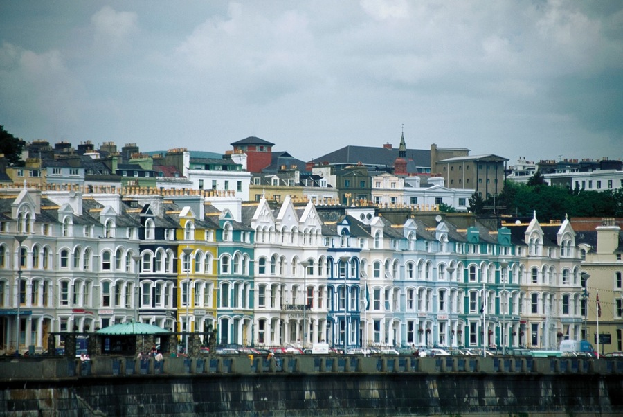 Hotels on a waterfront, Douglas Promenade, Isle of Man, British Isles