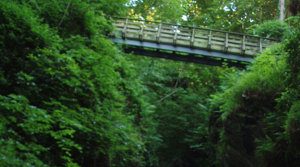 The waterfall at Glen Maye is frequently the subject of photographs featuring glens around Isle of Man.