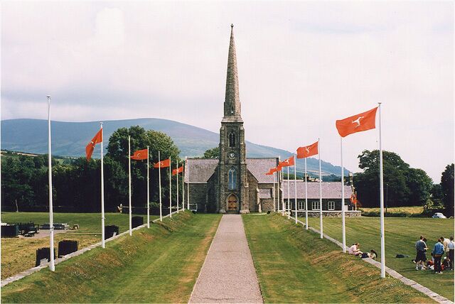 St Johns Church with IOM Flags.