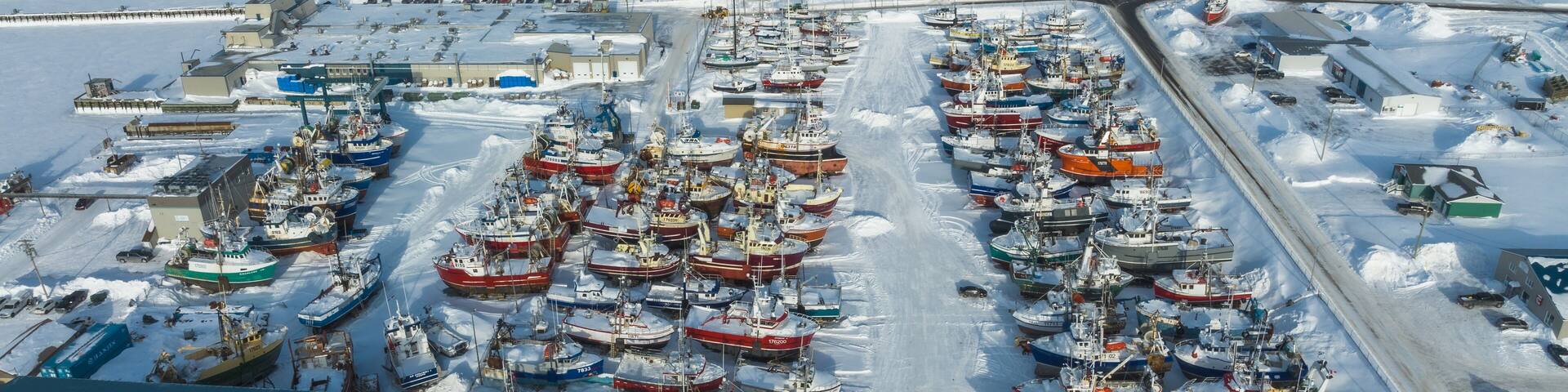Boats in Rivière-au-Renard at Gaspe Peninsula, Quebec