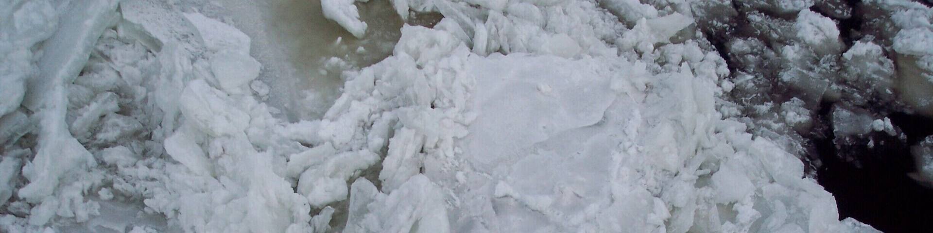 This is what frozen river water looks like up close. We did a trip across the frozen St Lawrence river in an ice-breaker which nearly didn't break ice! #river #frozen