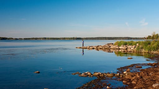 Kid fishing in the St-Lawrence River, Ontario, Canada
