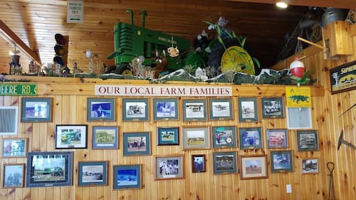 Some of the farm paraphernalia inside the restaurant.