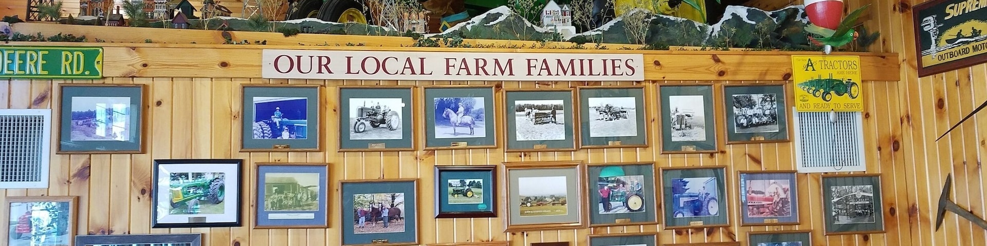 Some of the farm paraphernalia inside the restaurant.