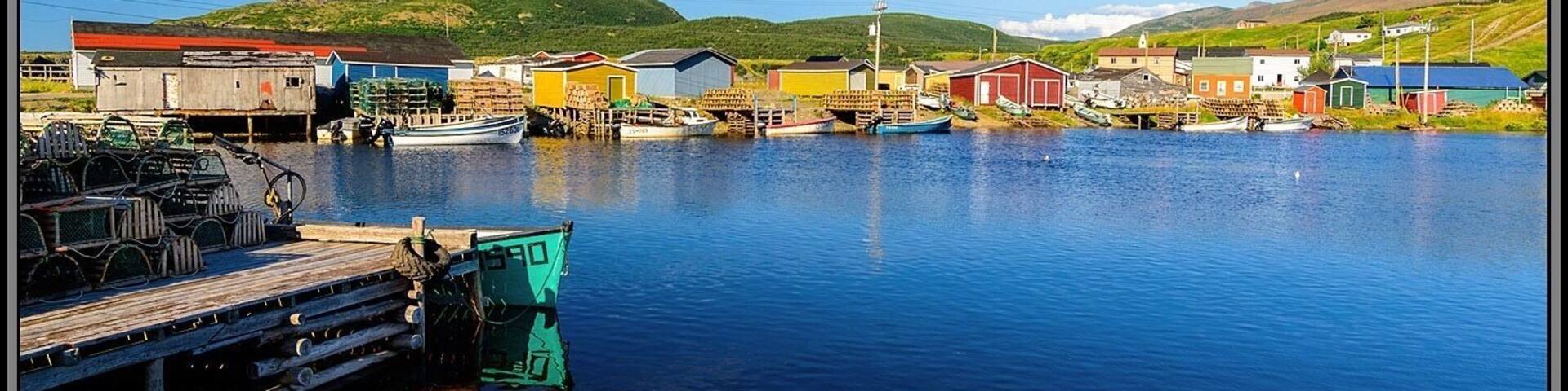 Beautiful harbour at Trout River. A great place to visit and have a meal after visiting the Table Lands in Gros Morne National Park.