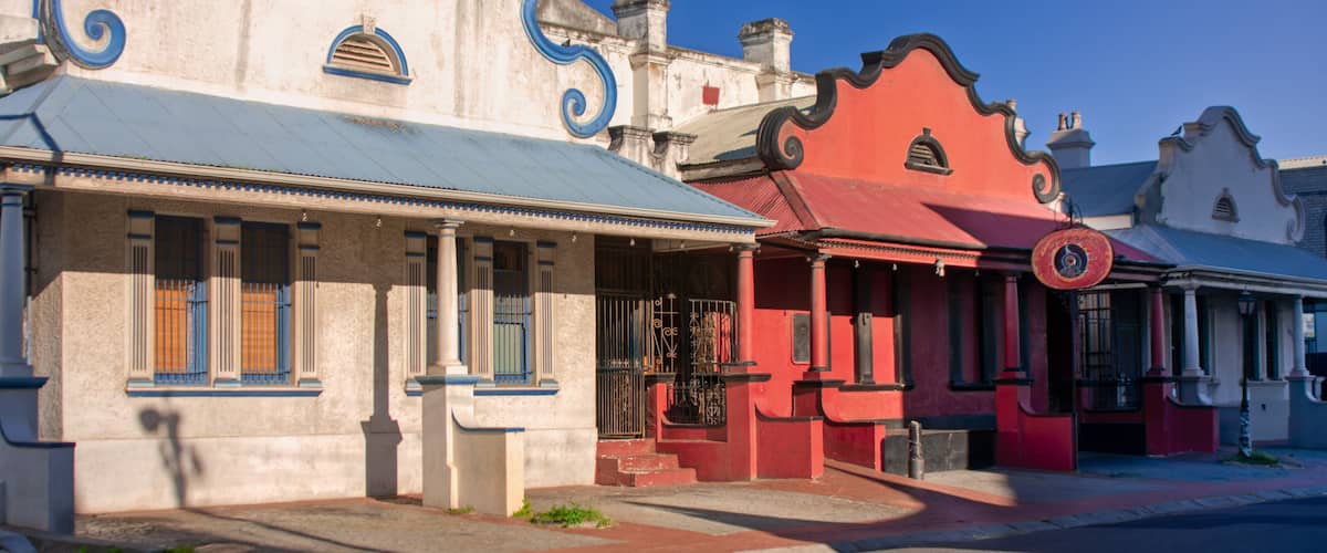 Cape Town Dutch architecture, city streets in South Africa, multicultural heritage buildings, , Observatory neighborhood,