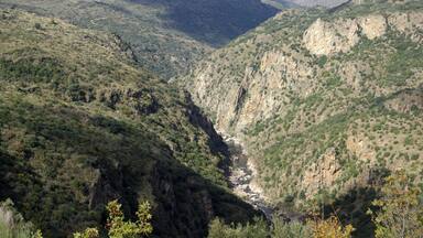 River Águeda from the hermitage of Santo Andrés, Almofala (Guarda, Portugal). Spain is on the right (West, right side of the picture) bank and Portugal on the left (East, left side of the picture).