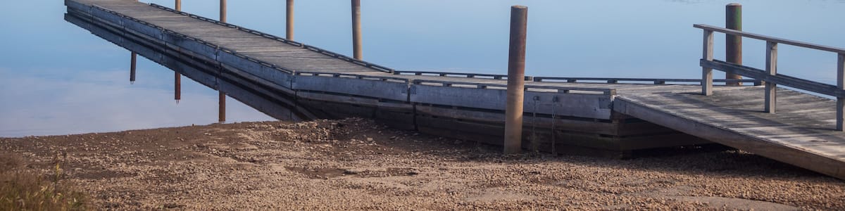 Machiasport Maine Pier and Mountains Reflection in water