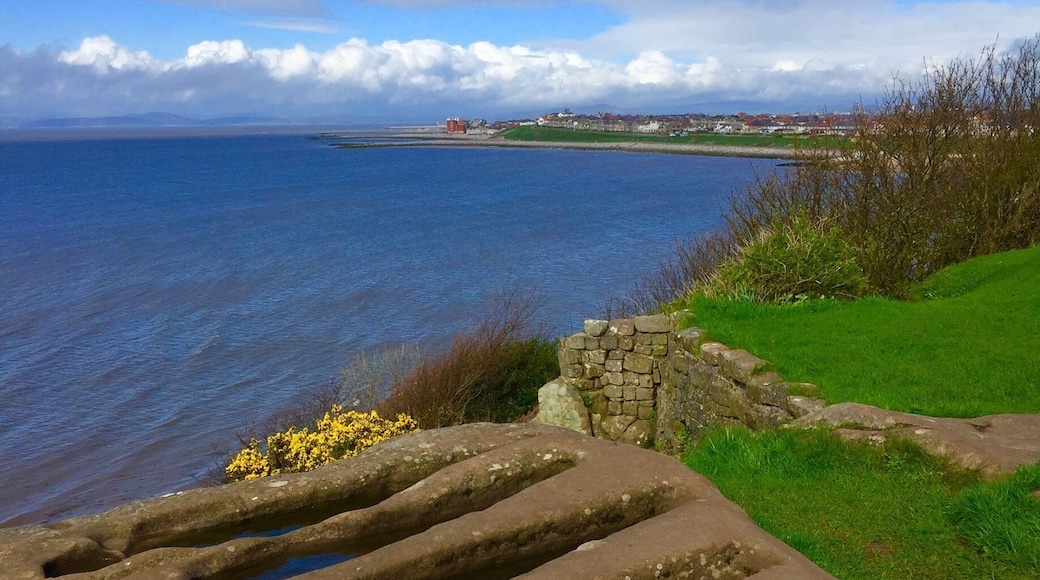 Rock cut tombs on cliff top at St. Patrick’s Chapel, Heysham.