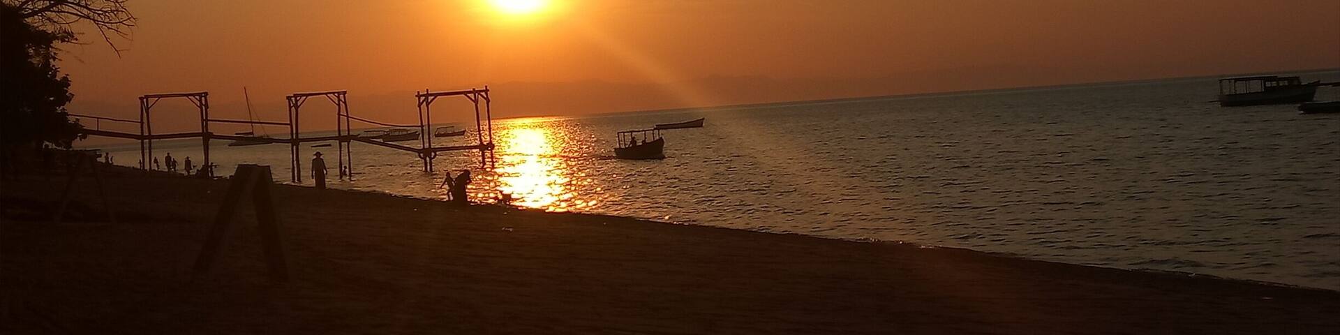 Sunset at Lake Malawi.