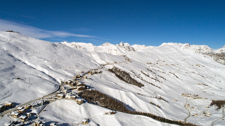 Ski station in Valtellina, village of Trepalle near Livigno.