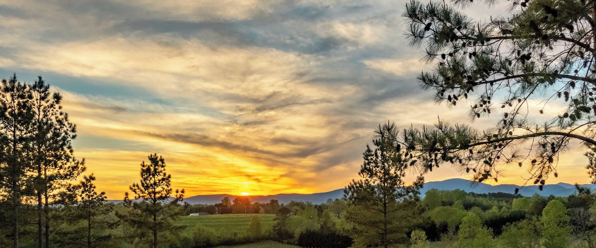 The sunset view at Parker-Binns Vineyard in Tryon North Carolina. This is just south of Asheville North Carolina and is a popular winery destination for tours leaving the Asheville area. Since there is a cluster of 4 wineries in Tryon it makes it very easy to get in a bunch of wineries on a single trip.
For more information on tours of this area please visit www.AshevilleWineTours.com.
