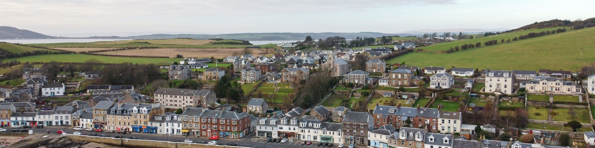 Millport, Great Cumbrae, Scotland, aerial view