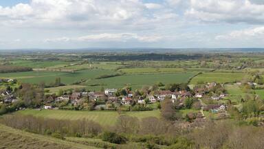 The village of Fulking and surrounds in West Sussex, England, viewed from Devil's Dyke.