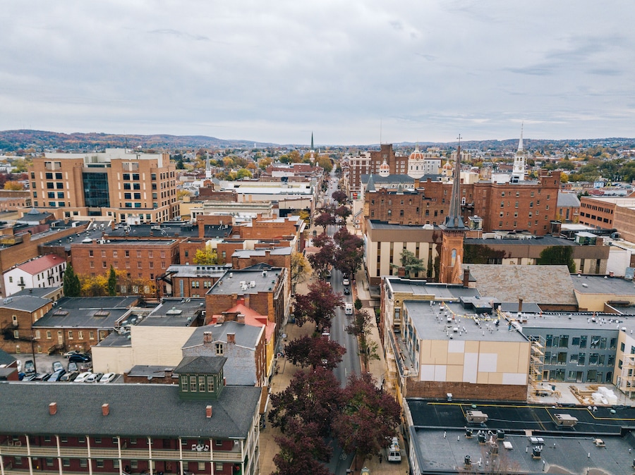 Downtown York, Pennsylvania off Beaver street in the Historic District