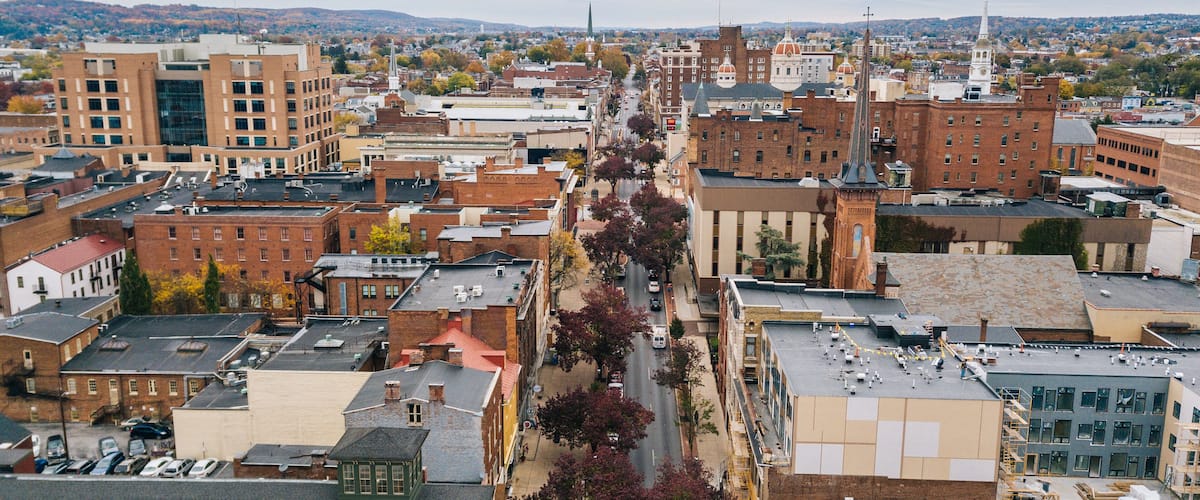 Downtown York, Pennsylvania off Beaver street in the Historic District