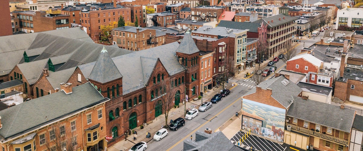 Downtown York, Pennsylvania off Beaver street in the Historic District