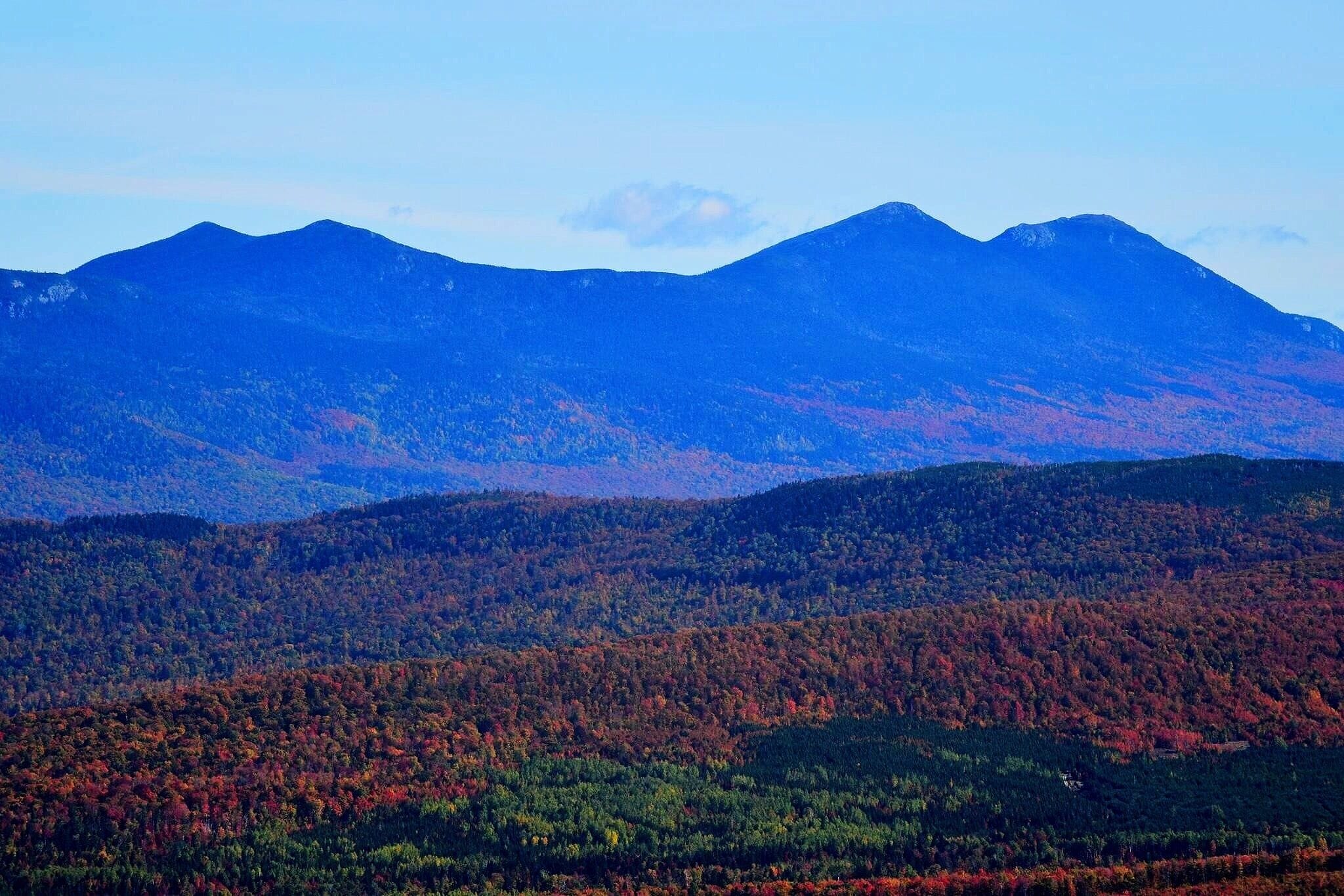 One the only a handful of mountains over 4000' in Maine.  The Appalachian trail goes over Bigalow Mountain.  As seen from Quill Hill.