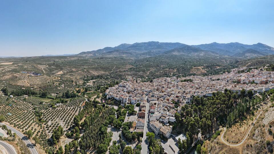 Aerial views from Quesada, Jaén, Andalucía. It's a sunny day in Quesada.