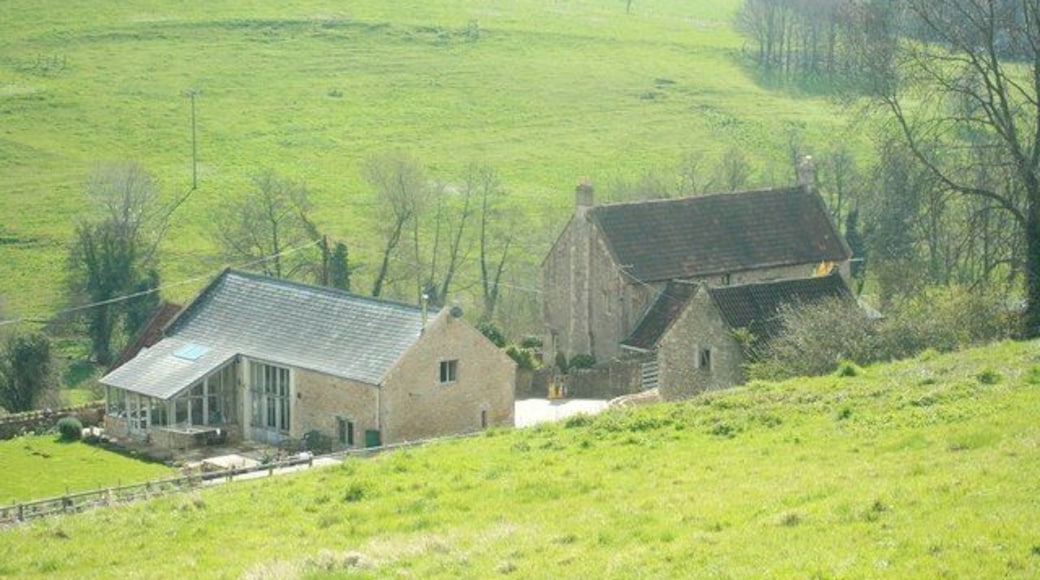 Upper Northend Farm Looking down on the farm from a parallel road.
