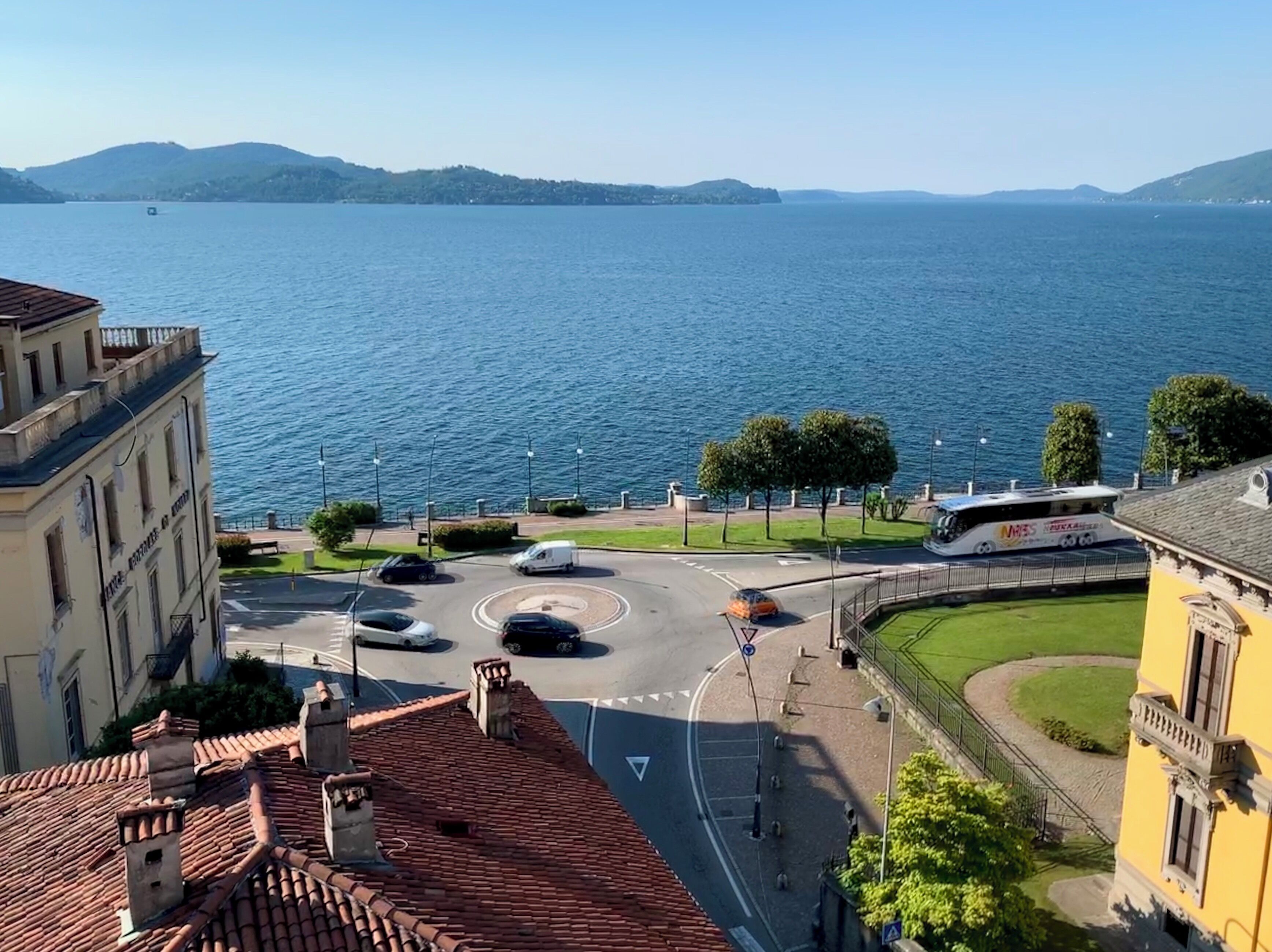 Penthouse view of Lake Maggiore which has three beautiful Borromean island and palaces! Truly awesome!
