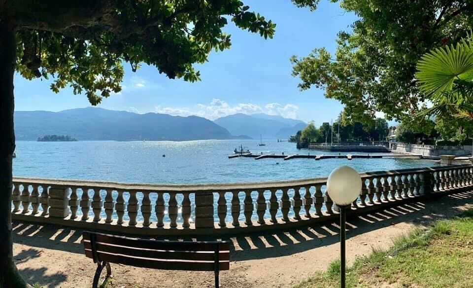 Park in Intra Verbania on Lake Maggiore! A panorama to capture the full breadth of the beauty. The area included beautiful hillside villas.
