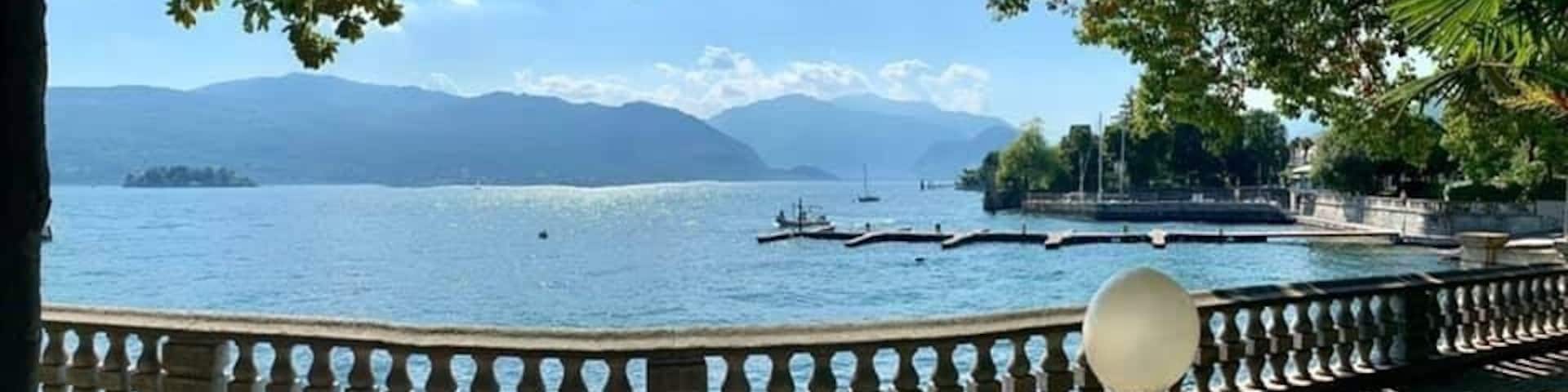 Park in Intra Verbania on Lake Maggiore! A panorama to capture the full breadth of the beauty. The area included beautiful hillside villas.