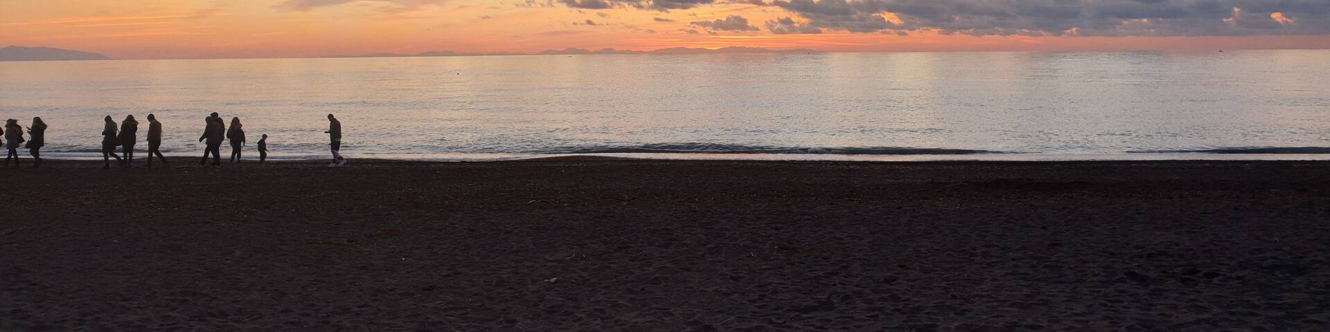Beutiful sunset in Marina di Cecina (Livorno, Italy) - Summer, seaside