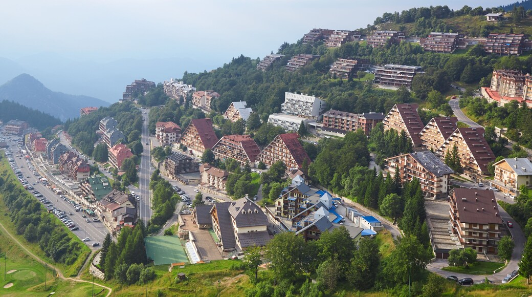 Prato Nevoso touristic town high angle view in a summer day in Prato Nevoso, Italy