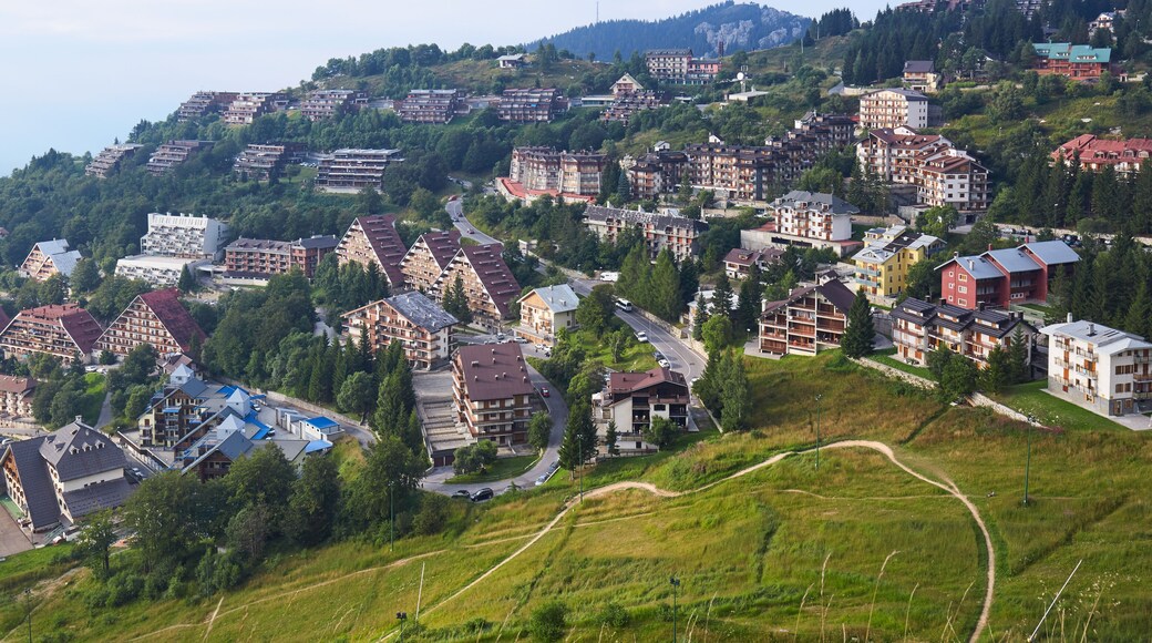 Prato Nevoso town high angle view in a summer day in Italy