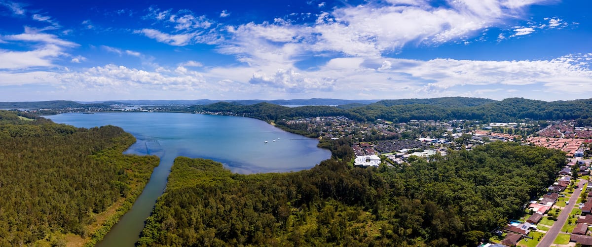 Aerial drone view Kincumber New South Wales Australia