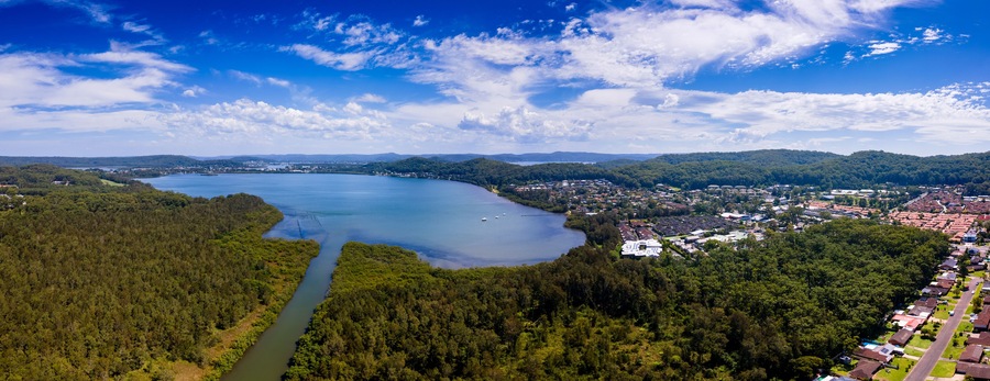 Aerial drone view Kincumber New South Wales Australia