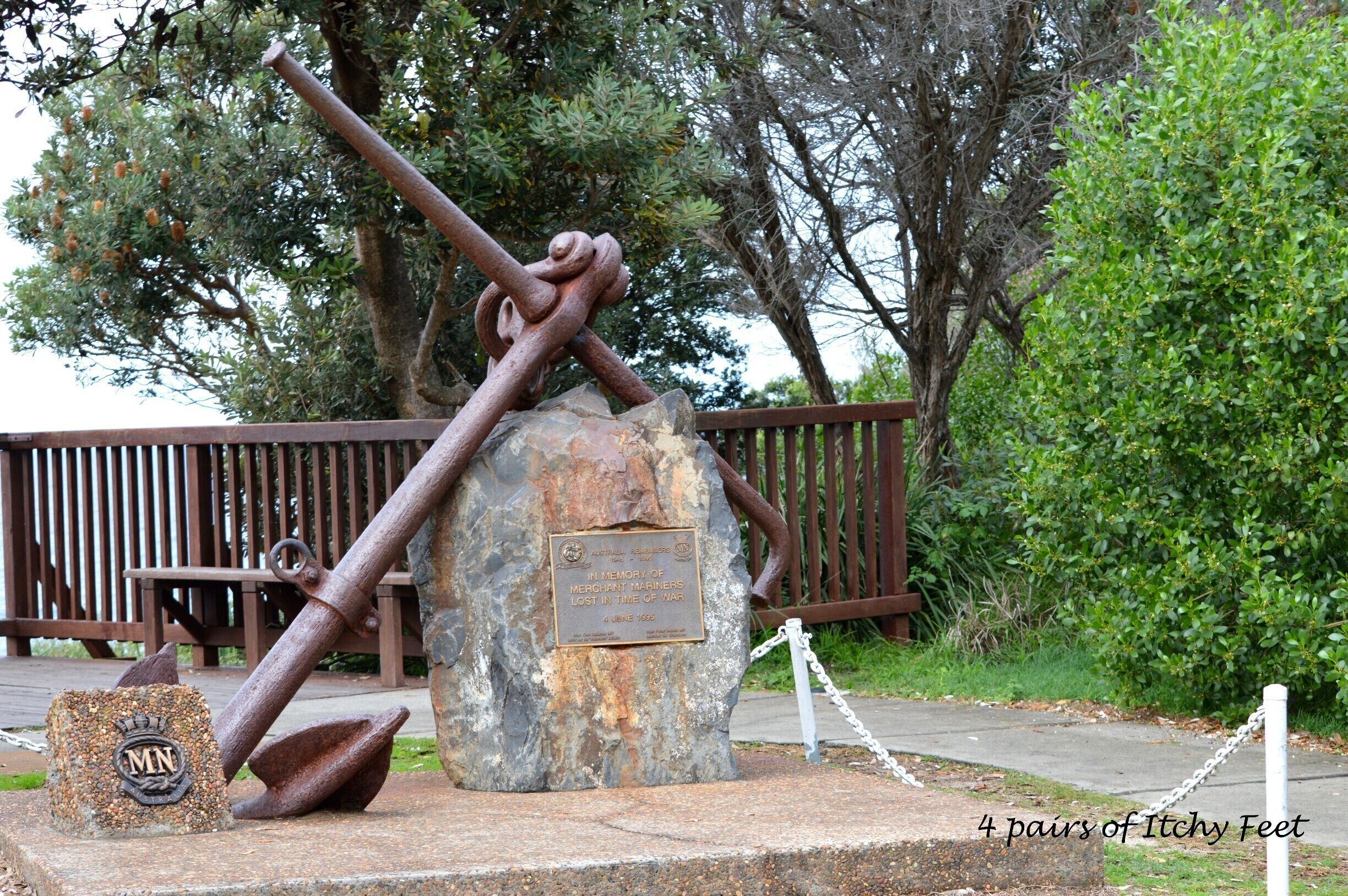 Lookout at Norah Head Lighthouse - unwanted shipping anchor which is now an icon of the area.
