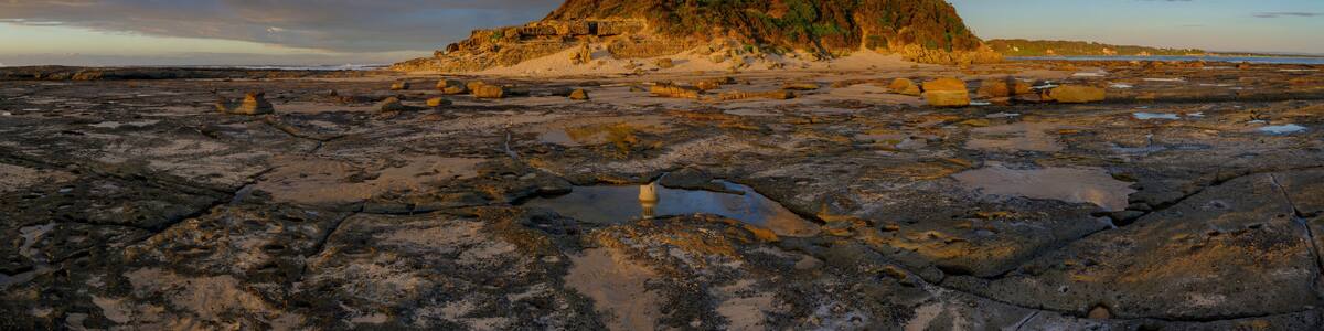 Summer morning golden light on Norah Head Light House, Central Coast, NSW, Australia