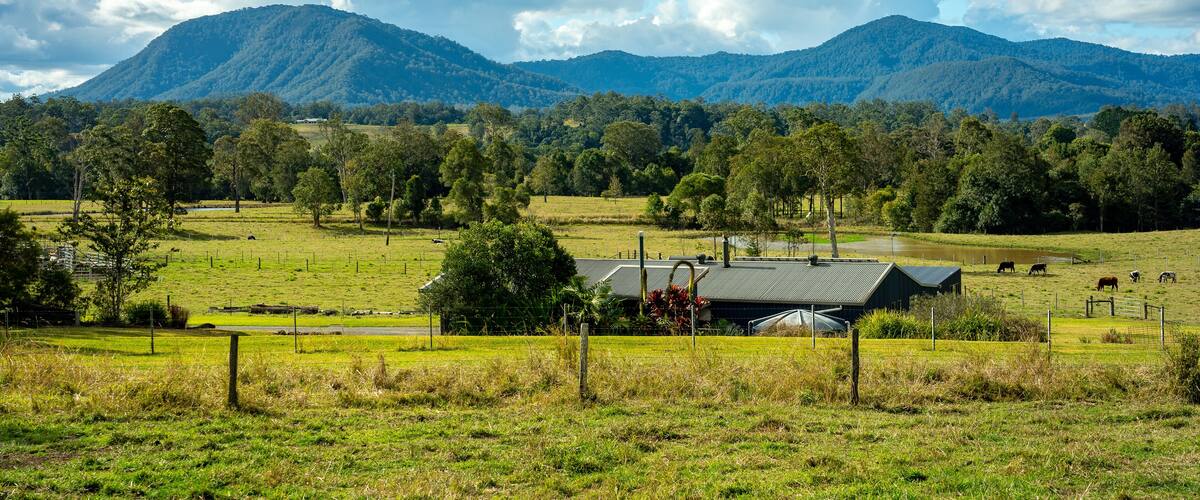 Beautiful landscape in rural Nimbin, NSW, Australia