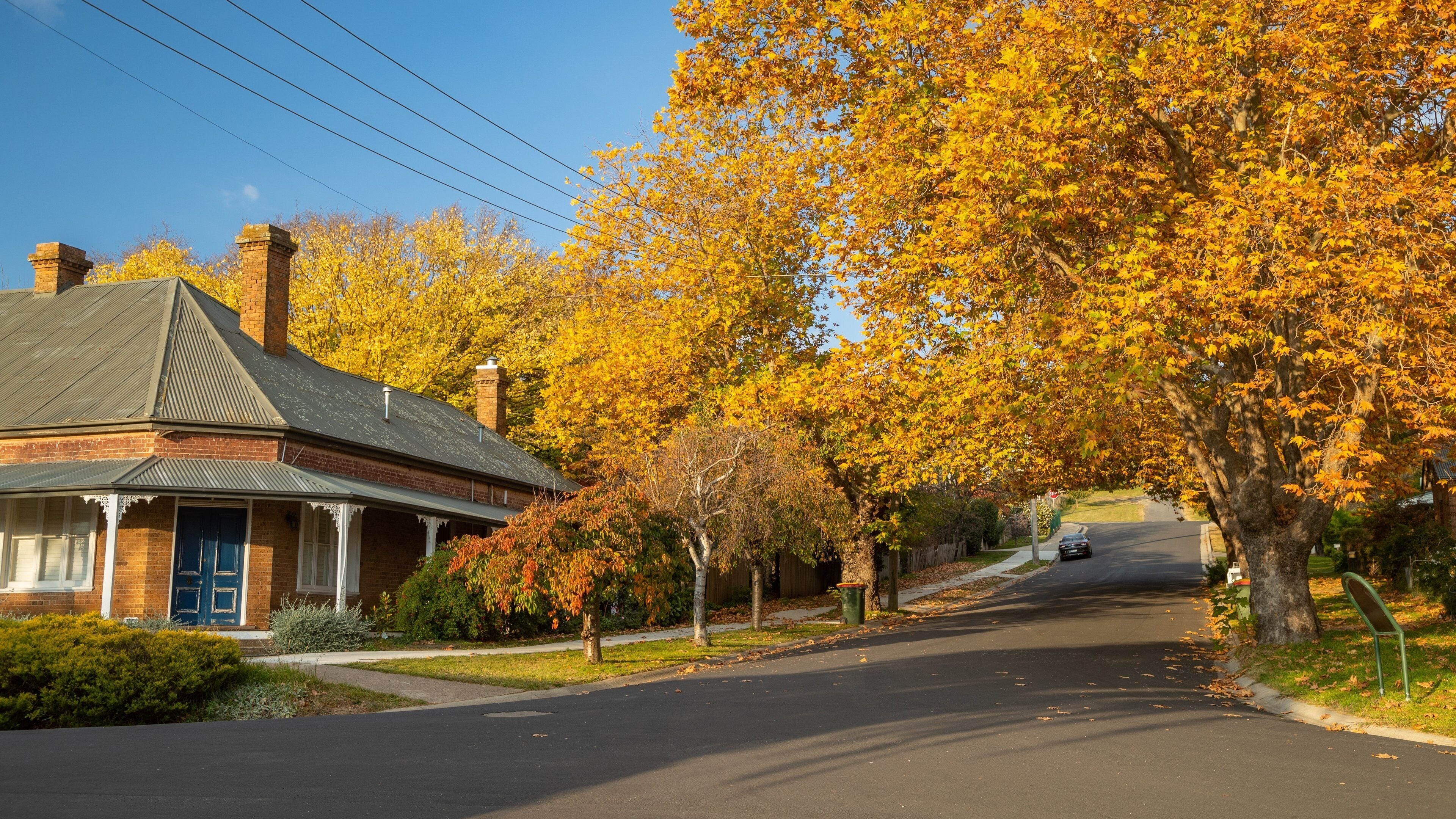 Millthorpe which includes fall colors and a house