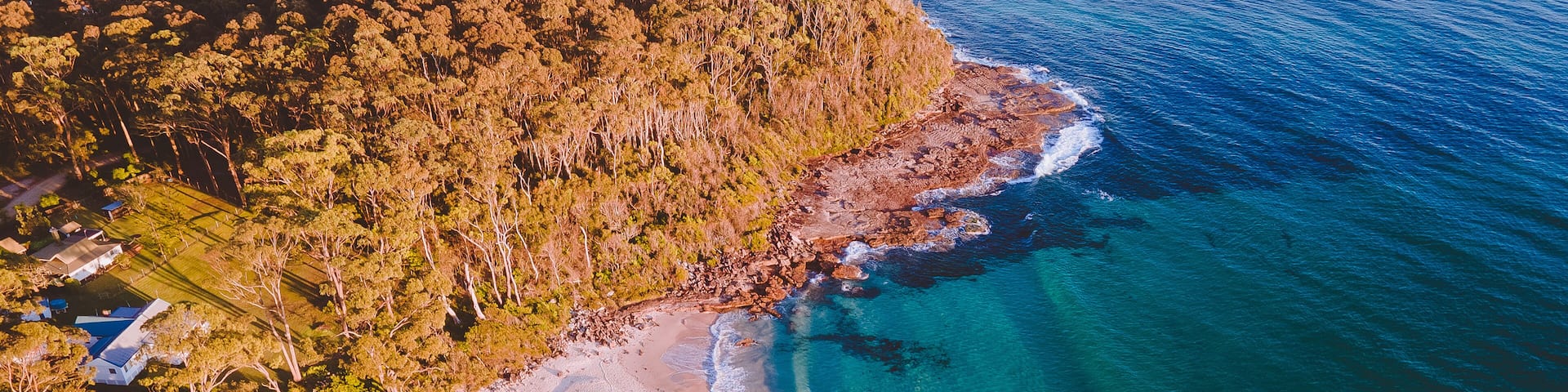 Aerial view of Bawley Point Beach, NSW, Australia