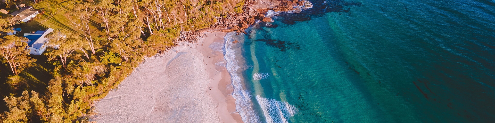 Aerial view of Bawley Point Beach, NSW, Australia