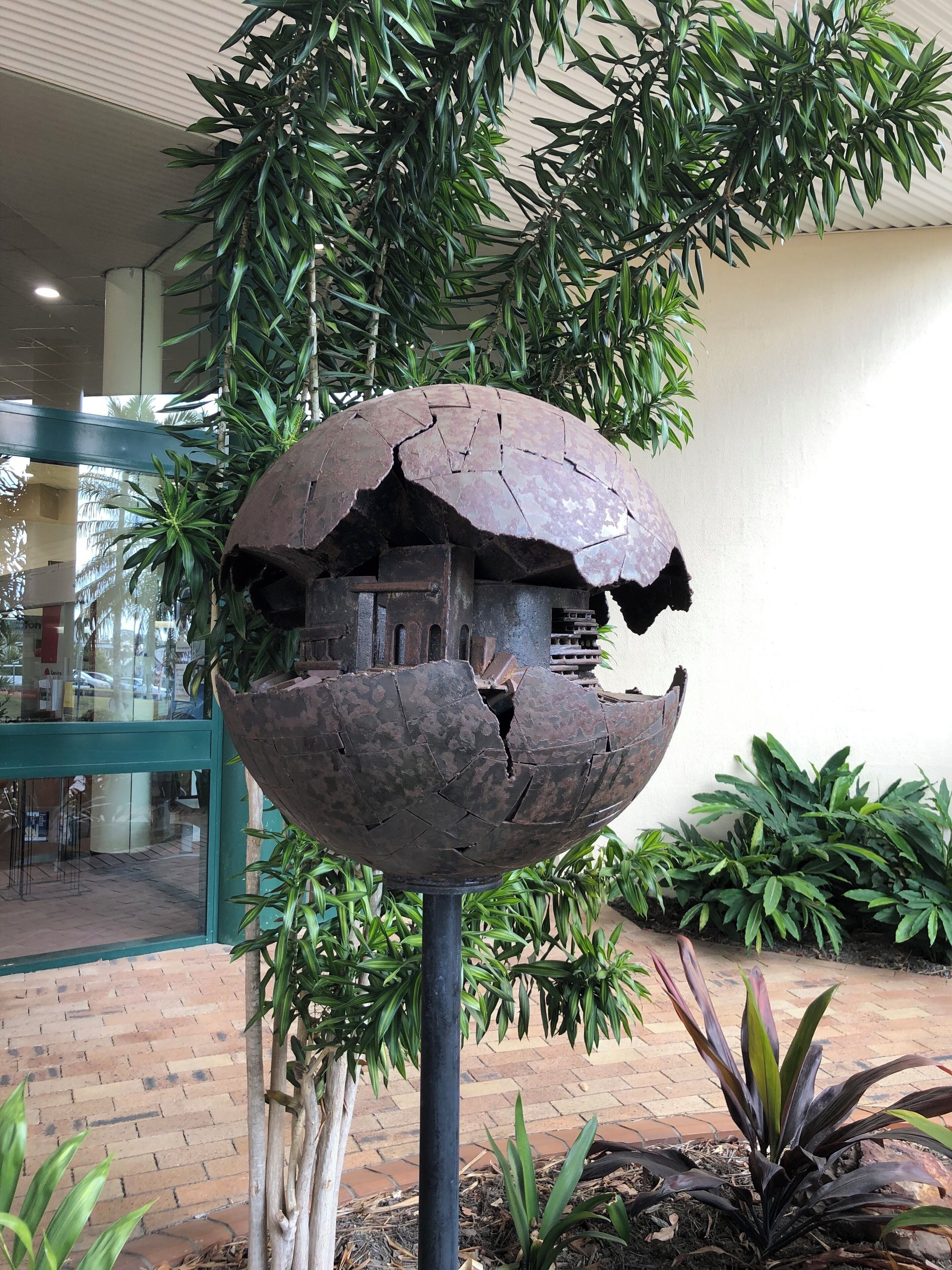 Sculpture out the front of the tourist info building