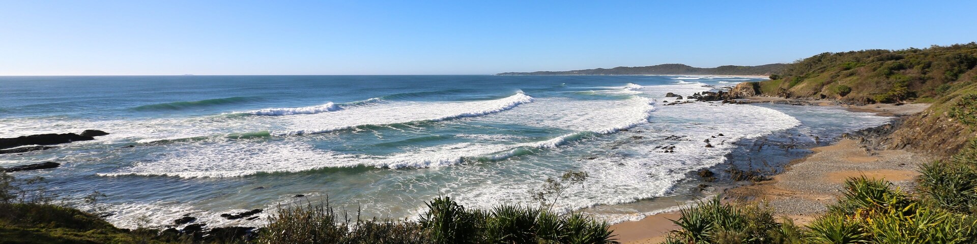 A perfect sunny day at Minnie Water Beach in Yuraygir National Park on the mid north coast of NSW in Australia.