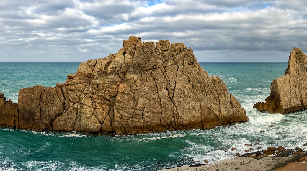 panoramic of the coast of northern Spain with large rocks