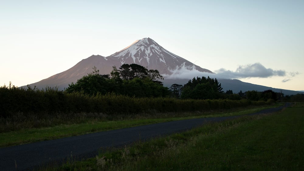 Mount Taranaki at sunset